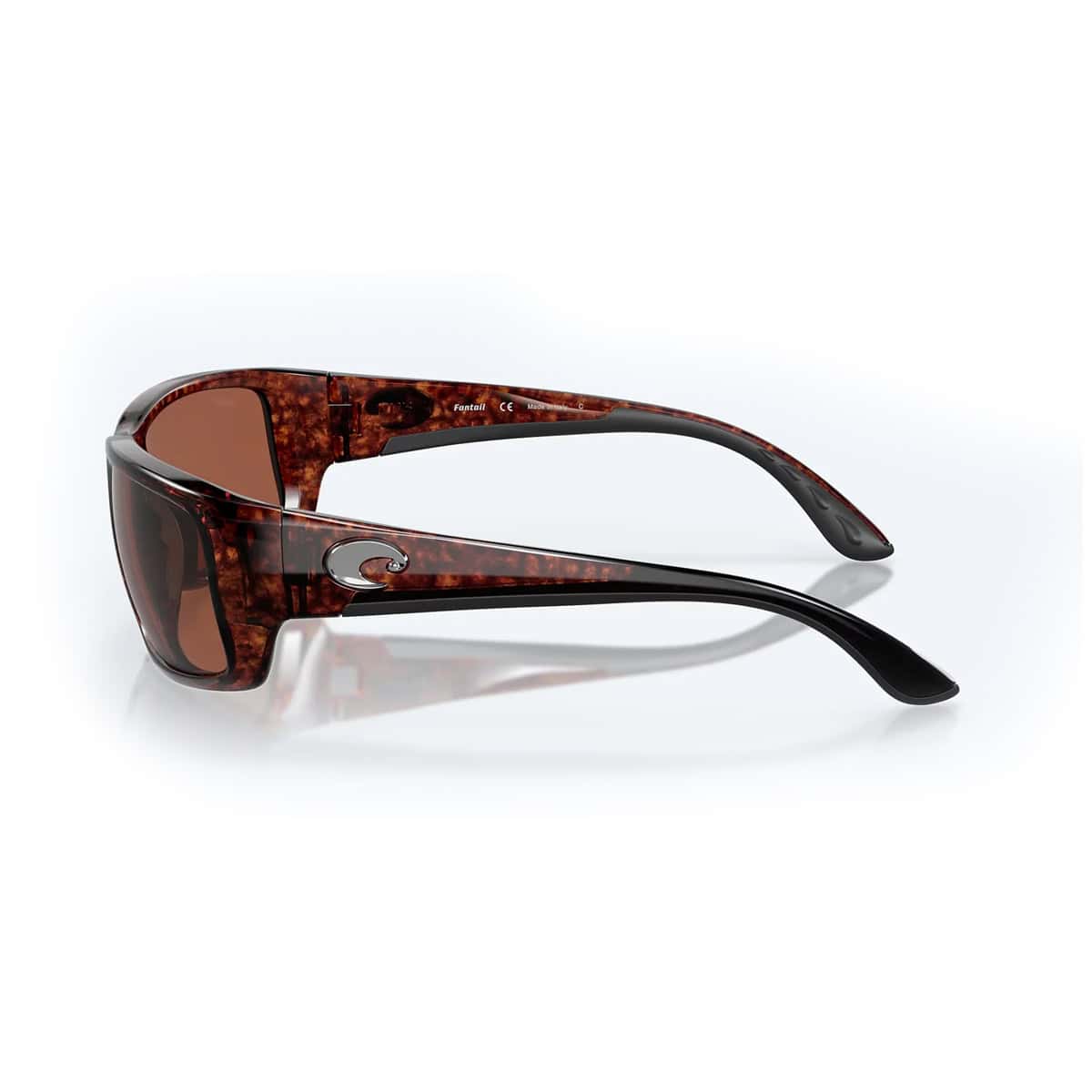 097963477147 Costa Fantail Tortoise Frames Copper 580p Lenses Polarized Mens Sunglasses Side View