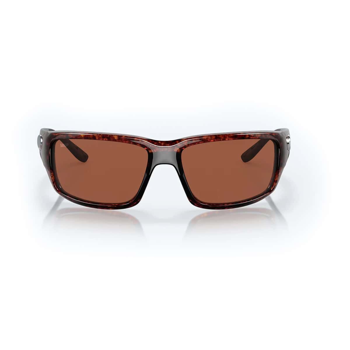 097963477147 Costa Fantail Tortoise Frames Copper 580p Lenses Polarized Mens Sunglasses Straight On View