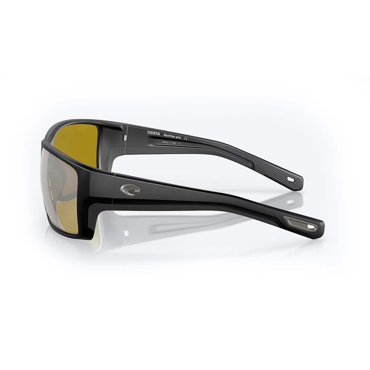 097963911207 Costa Reefton Pro Matte Black Frames Sunrise Silver Mirror 580p Lenses Polarized Mens Sunglasses Side View