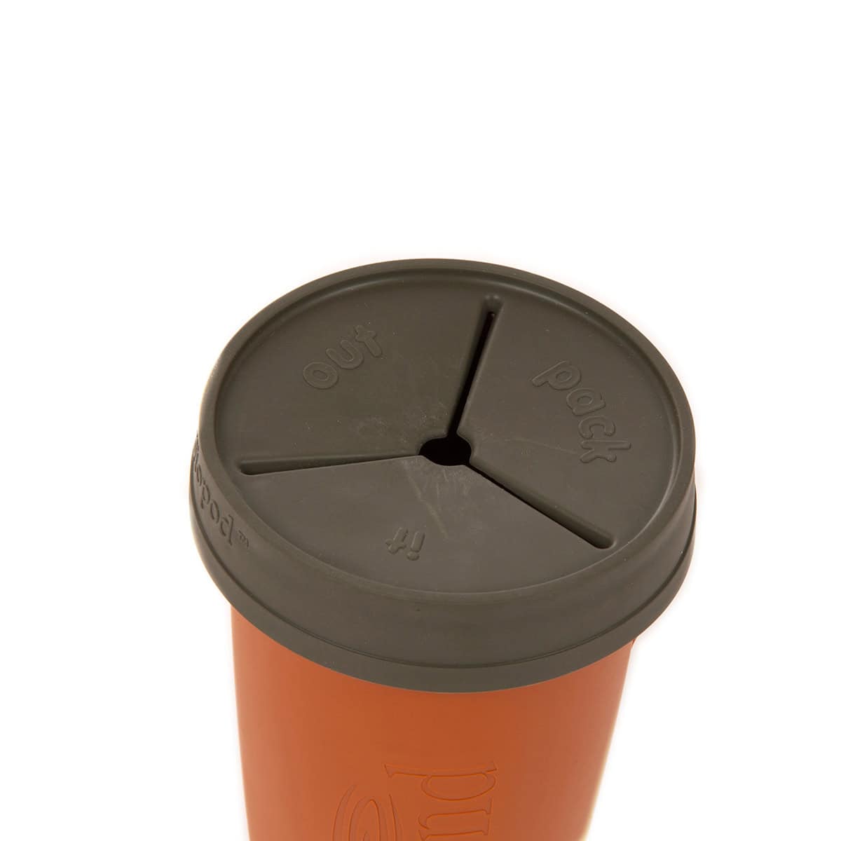 816332012105 Fishpond Largemouth PIOPOD Cutthroat Orange Micro Trash Cupholder Container Top