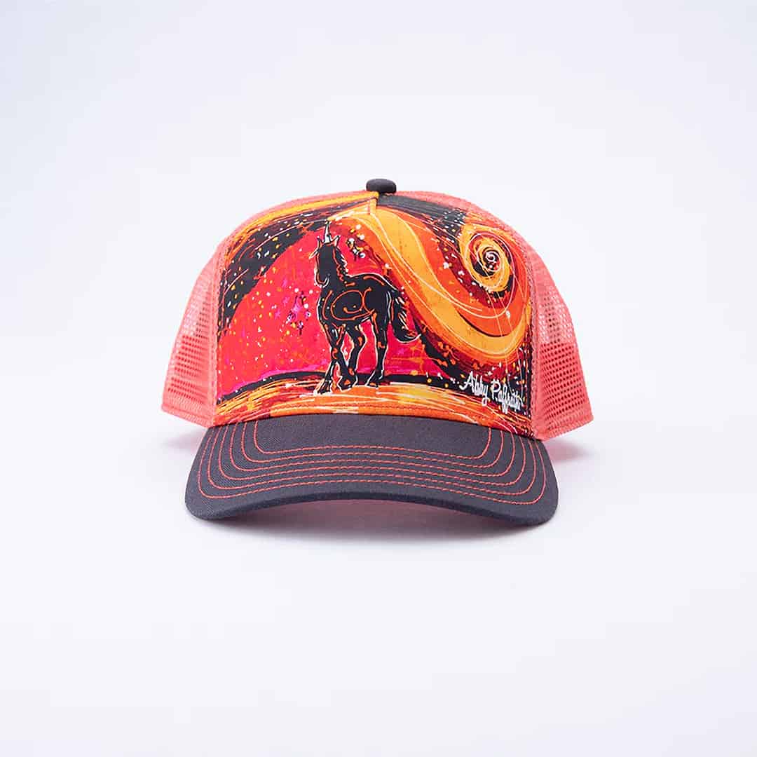 850029265078 art 4 all abby paffrath unicorn kids youth trucker hat straight on