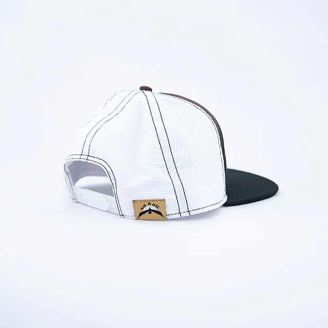 850029265184 art 4 all abby paffrath hawk feather trucker hat three quarter rear