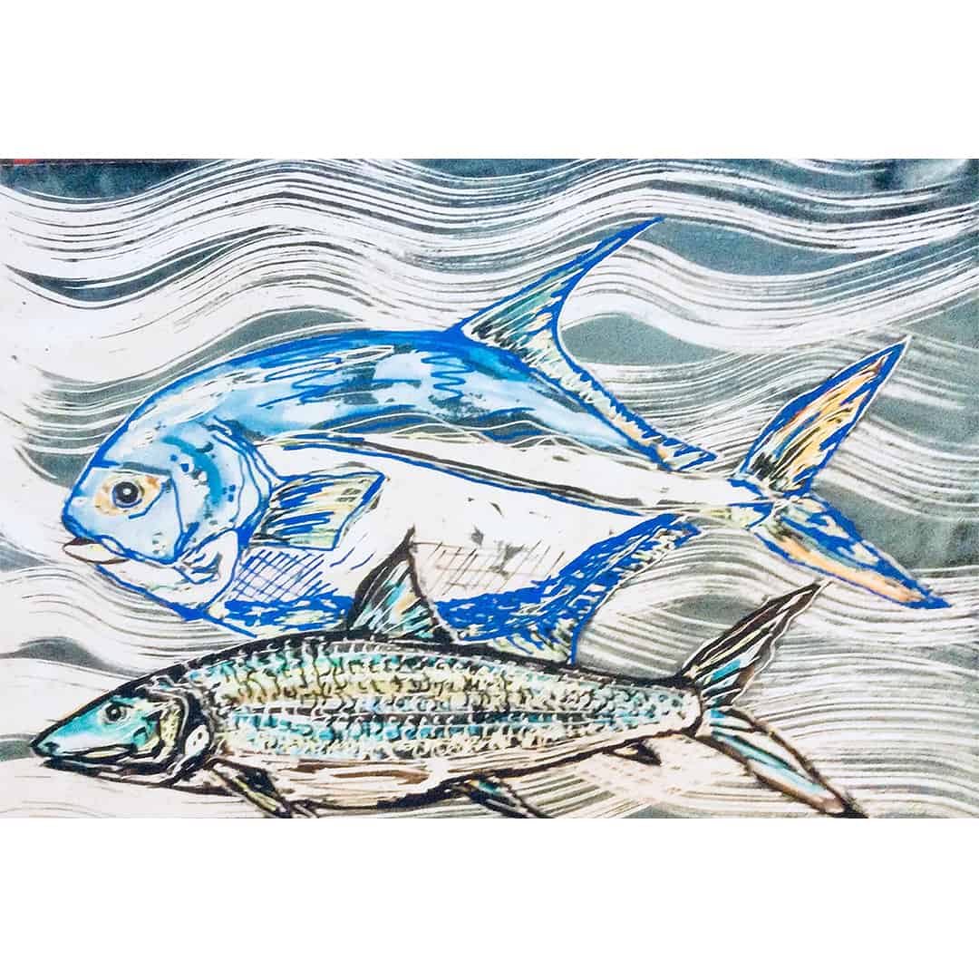 854740008891 art 4 all abby paffrath bone and permit fishing unstructured low profile trucker hat artwork