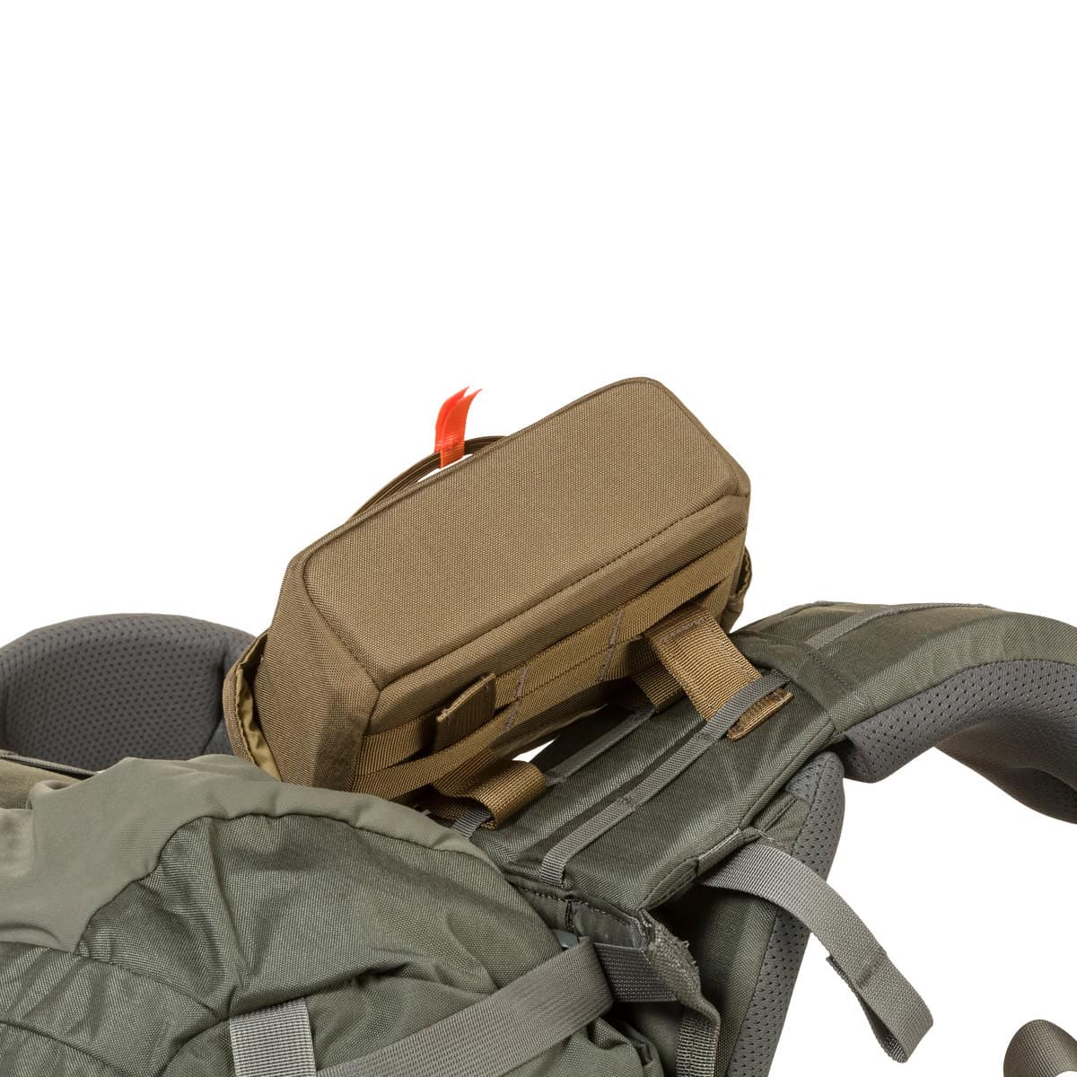 888564185193 Mystery Ranch FORAGER BOX COYOTE ATTACHED To Backpack