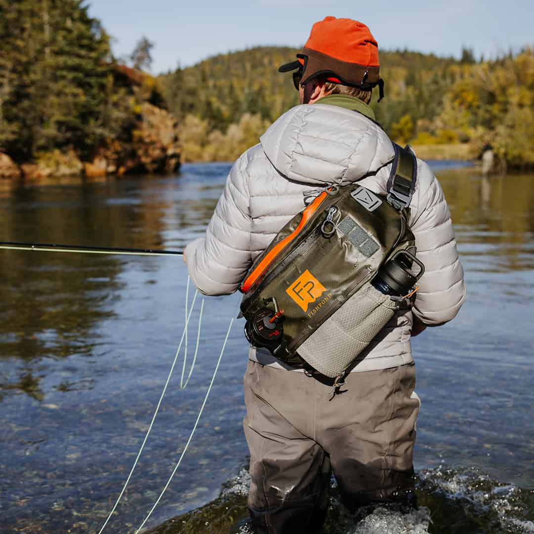 New 2025 816332016233 Fishpond Stormshadow Sling Pack Water Resistant Ambidextrous Fly Fishing Sling Pack Chilly Weather