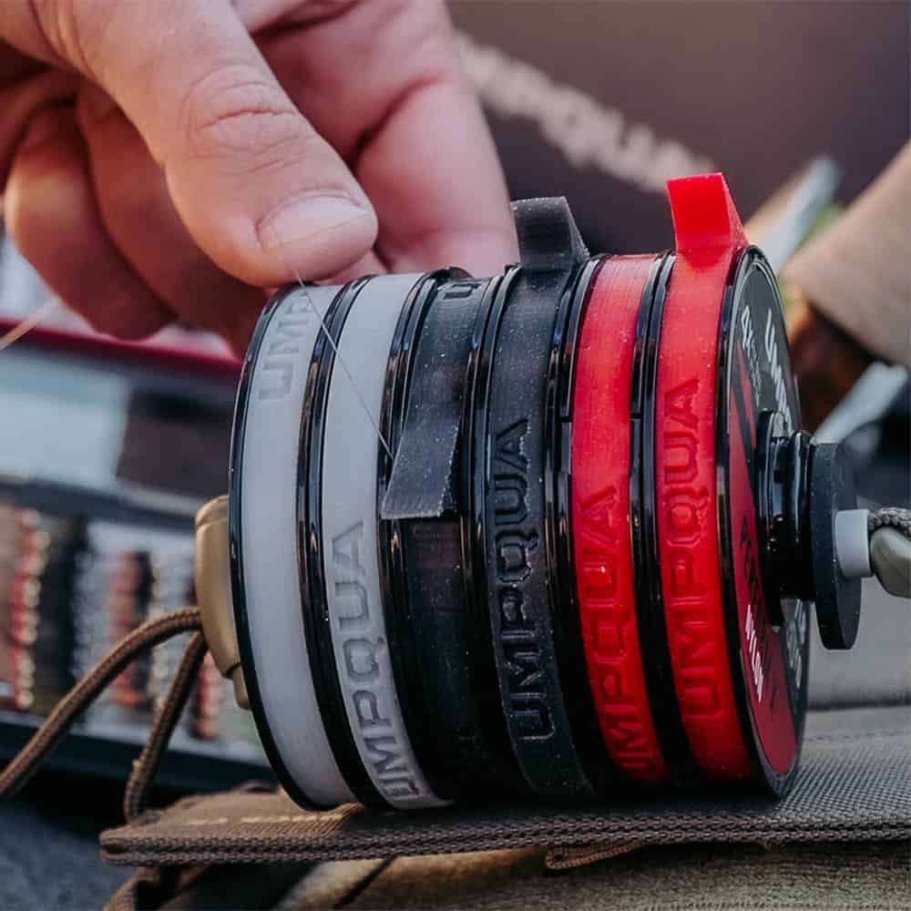 umpqua perform x trout nylon tippet 30 yard spool showing spool bands