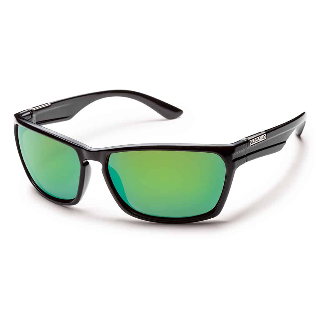 715757452810 suncloud cutout polarized sunglasses black polarized green mirror