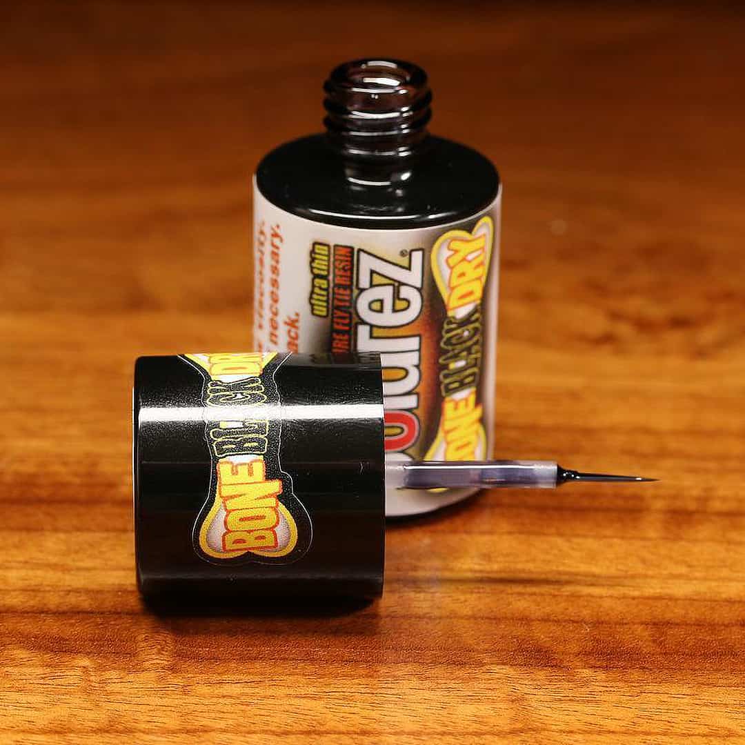 728392759138 Solarez Bone Dry Black Ultra Thin Uv Cure Resin Fly Tying Flyer Open Bottle