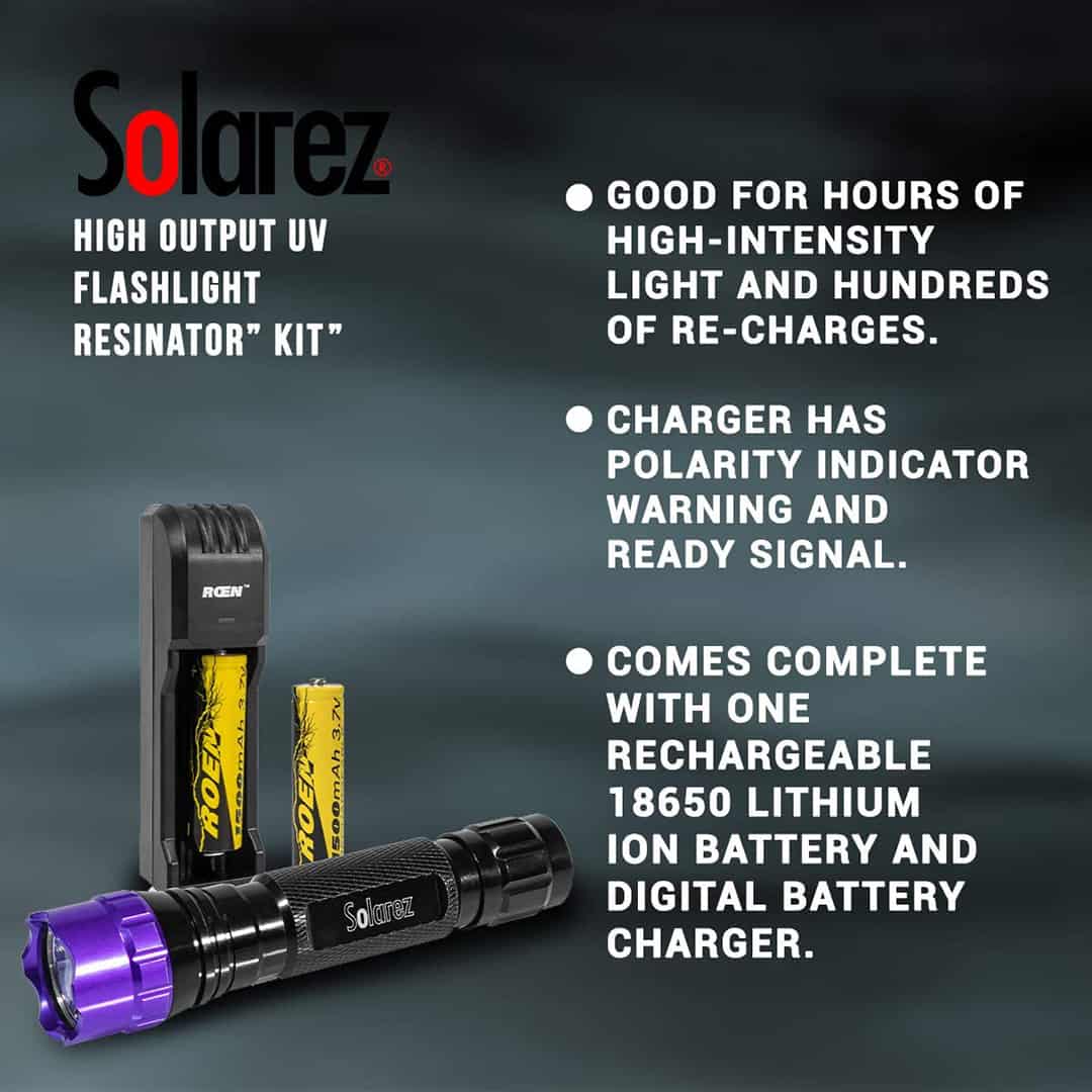 728392889019 88901 Solarez Resinator UV Light Kit With Charger and ROEN Battery With Hours of Curing Light