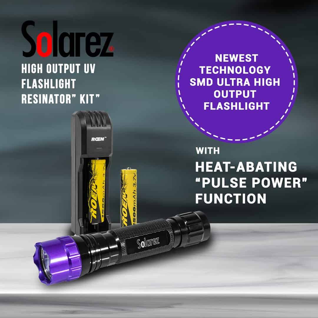 728392889019 88901 Solarez Resinator UV Light Kit With Charger and ROEN Battery High Output UV Light