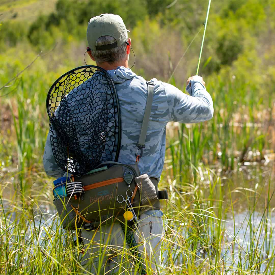 816332015694 EHLP-P Fishpond Elkhorn Lumbar Pack Pebble New Fishpond Waist Pack Front Fishing Small Pond 