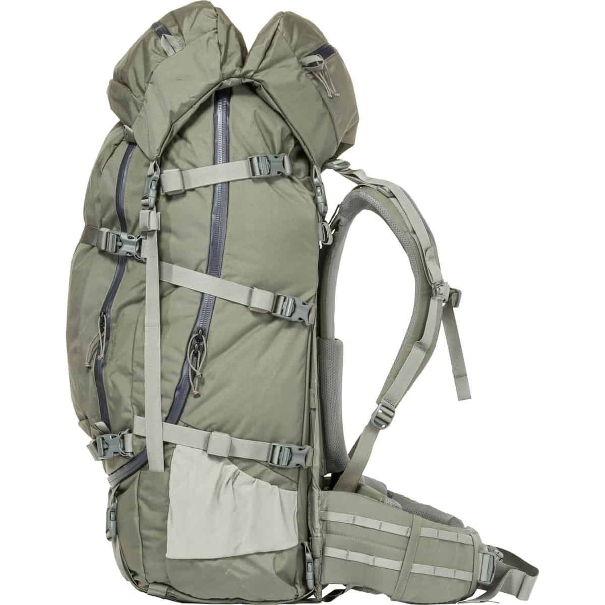 888564177044 Mystery Ranch Beartooth 80 Hunting Backpack Foliage Side With Lid