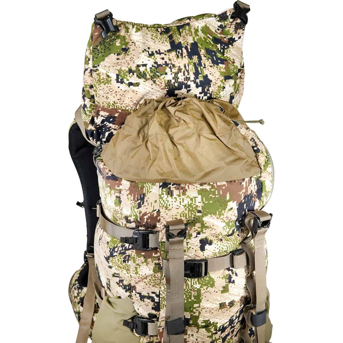 888564203477 112823 Mystery Ranch Men's Pop Up 40 Hunting Backpack Optifade Subalpine Closure Detail