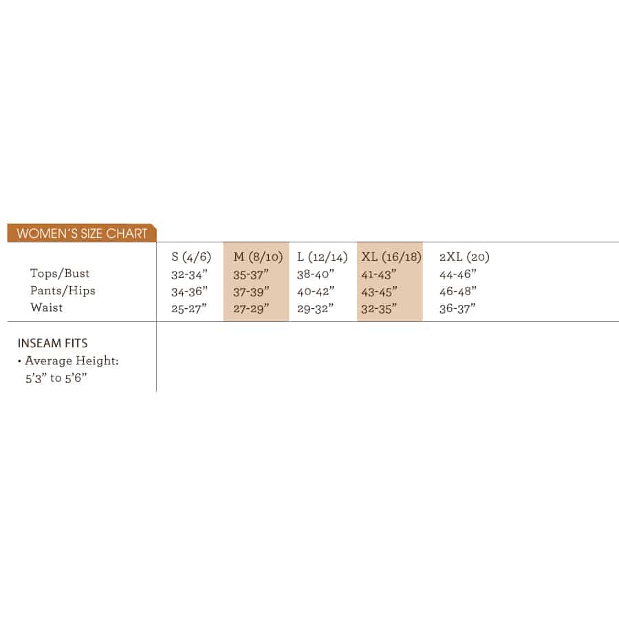 COLDPRUF Platinum Womens Base Layer Top Black Long Underwear Size Chart