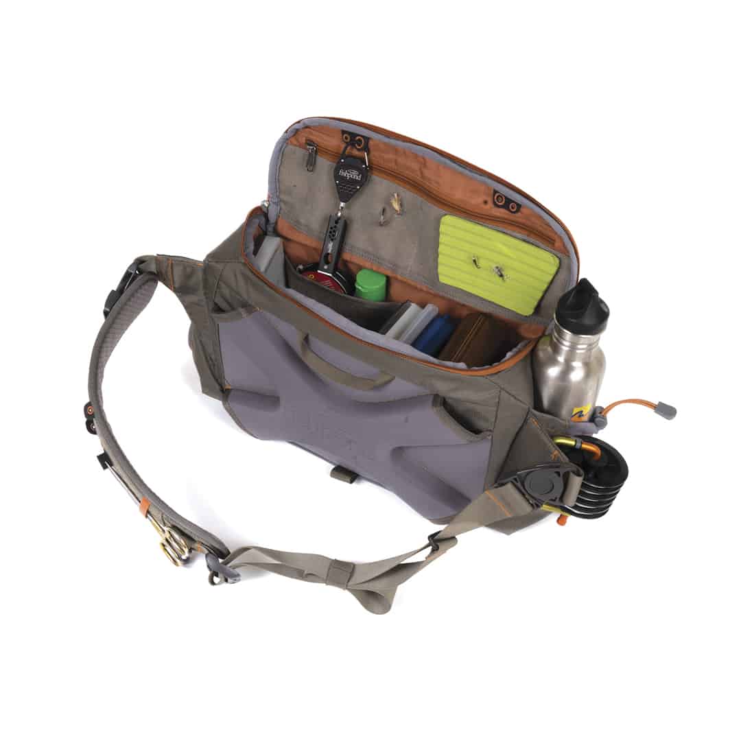 FHSP-G 816332012938 Fishpond Flathead Ambidextrous Fly Fishing Sling Pack Top Open 05