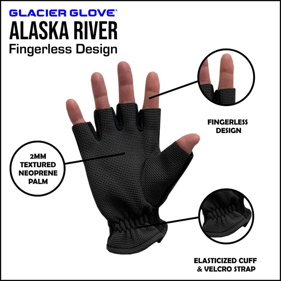 Glacier Glove Alaska River Fingerless Windproof Glove Features Detail