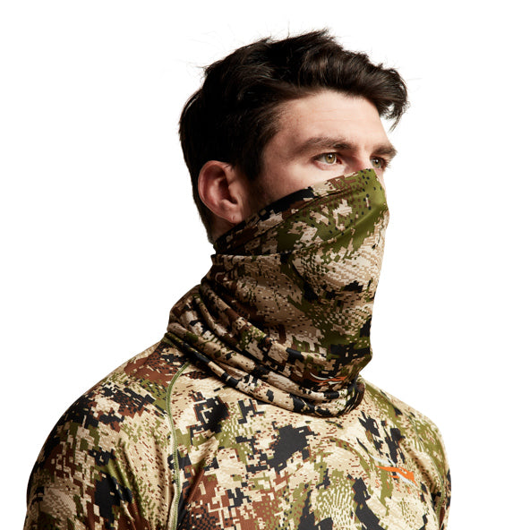 sitka core neck gaiter optifade subalpine up on face