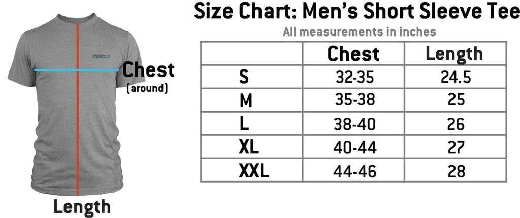 RepYourWater Size Chart Mens Short Sleeve Shirts