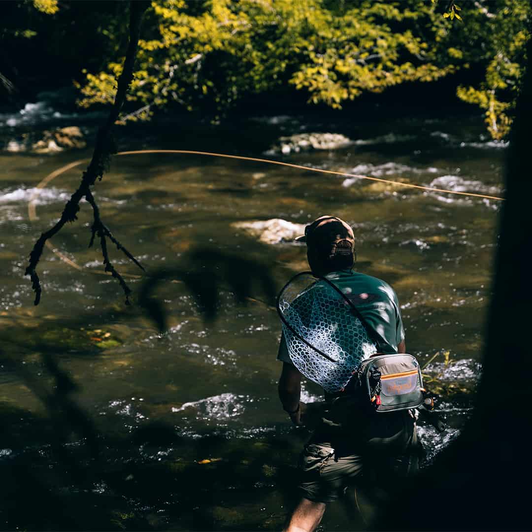 SBBS-2-0 816332014802 Fishpond Switchback 2 0 Wading Belt And Fishing Waist Pack System Casting a Fly