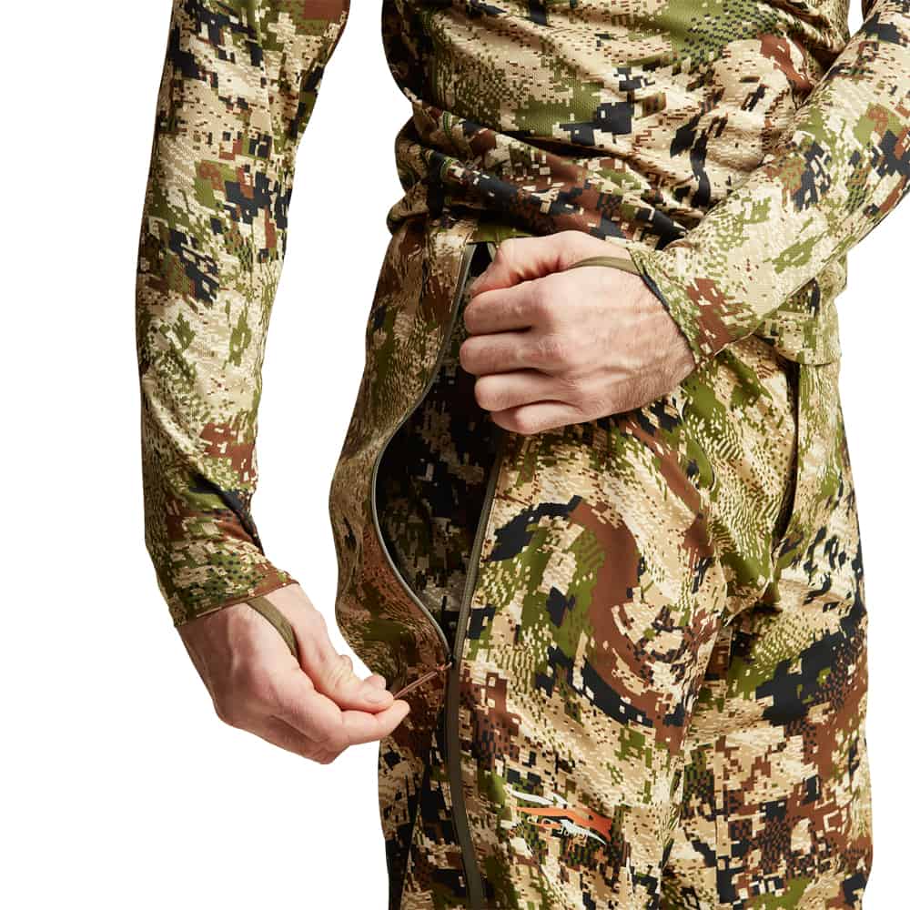 SITKA Big Game Hunting 2021 50255 Mens Dew Point Hunting Rain Pants Optifade Subalpine Studio YKK Zipper detail