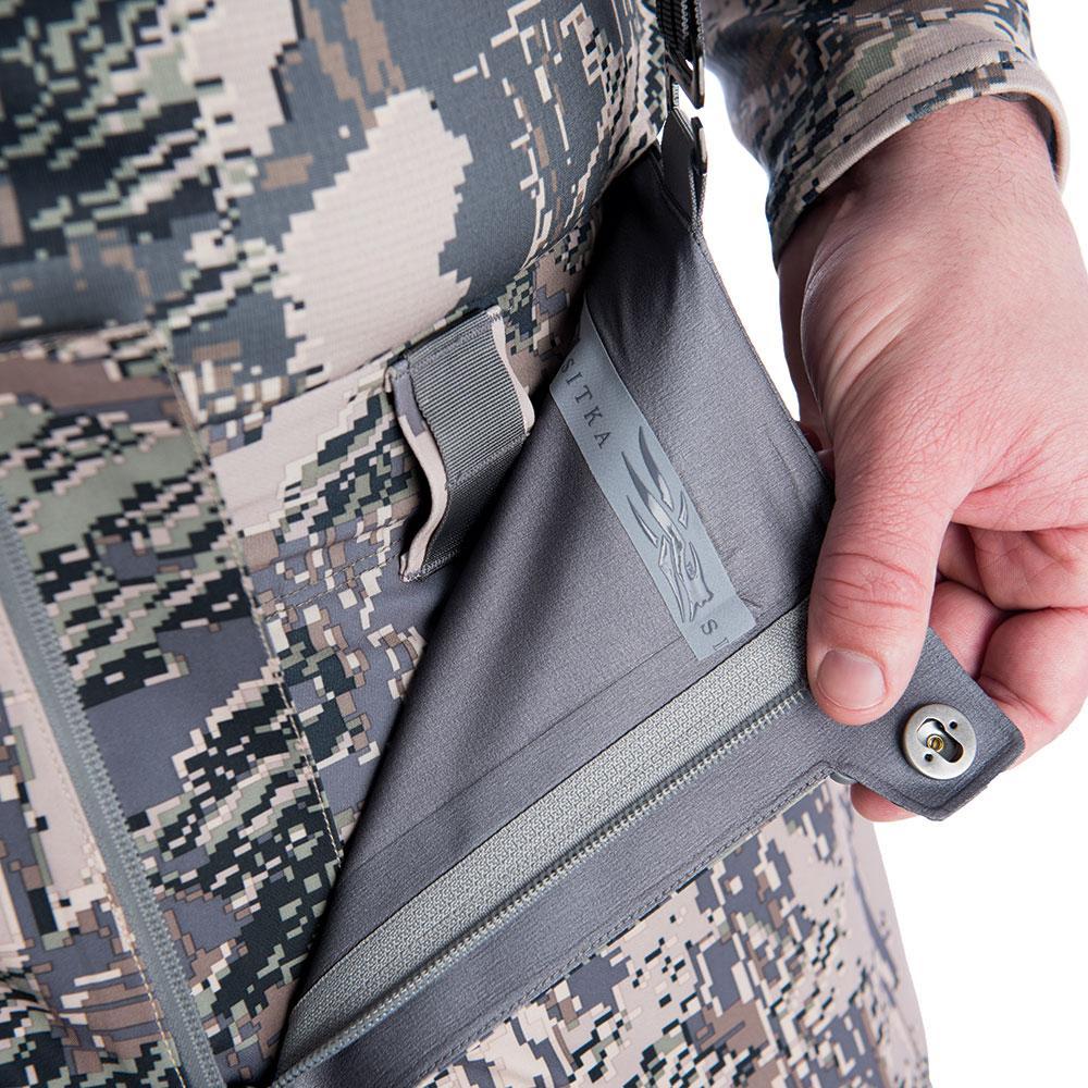 SITKA Gear Cloudburst Rain Pant Optifade Open Country Closure Detail