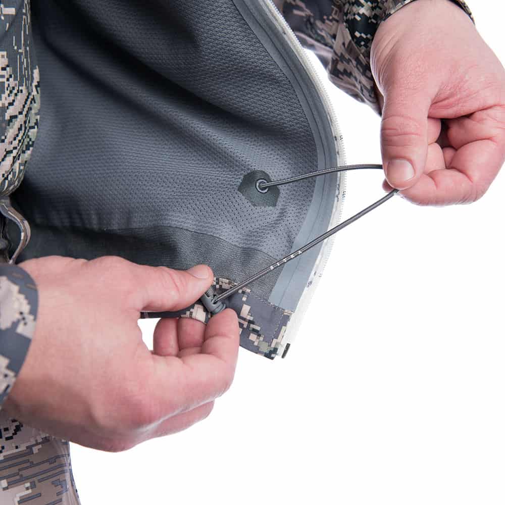 SITKA Gear Mountain Jacket Optifade Open Country Draw Cord Detail