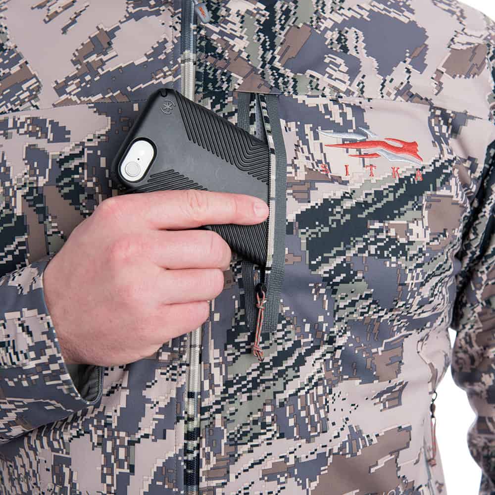 SITKA Gear Mountain Jacket Optifade Open Country Windstopper Detail
