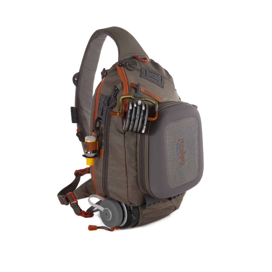 SS-2.0-G 816332014901 Fishpond Summit Fly Fishing Sling Pack Granite Gravel Hero