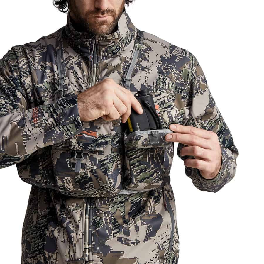 Sitka Gear Mountain Optics Binocular Harness Front With Rangefinder Optifade Open Country