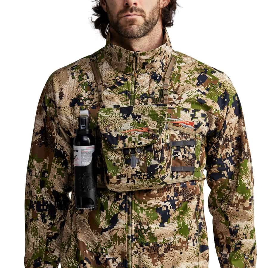 Sitka Gear Mountain Optics Binocular Harness Front Optimized With Bear Spray