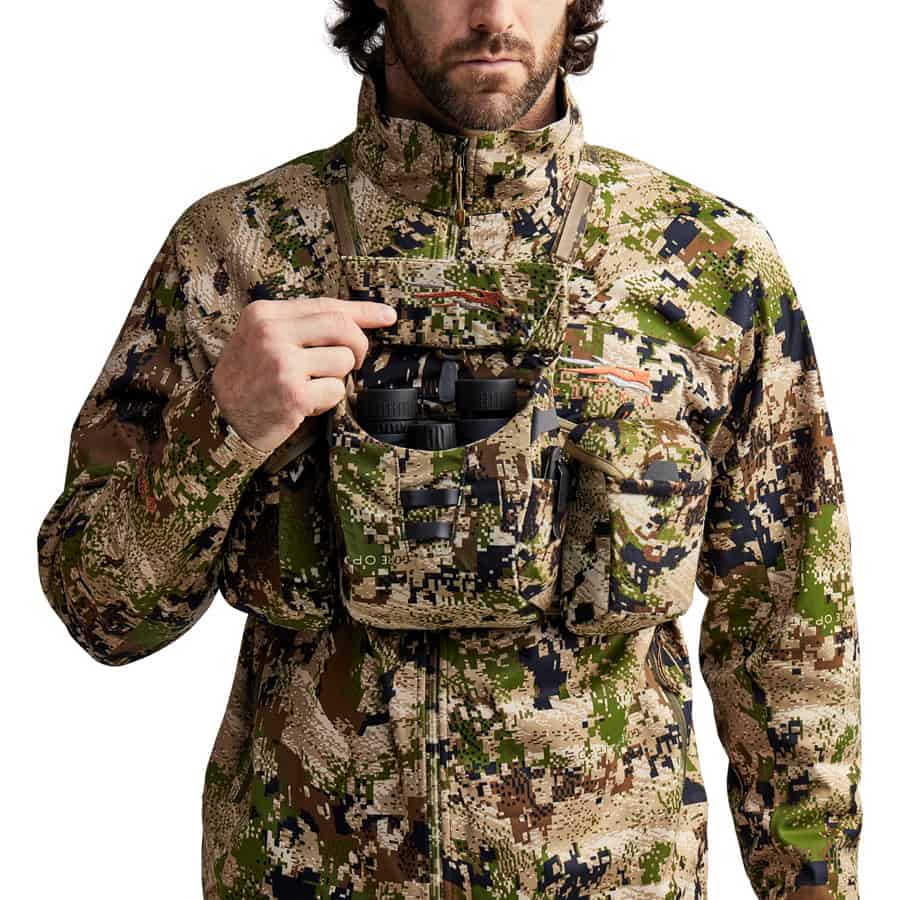 Sitka Gear Mountain Optics Binocular Harness Front With Bino
