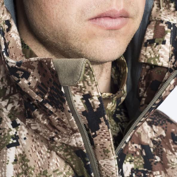 Sitka Thunderhead Jacket Neck Detail Subalpine