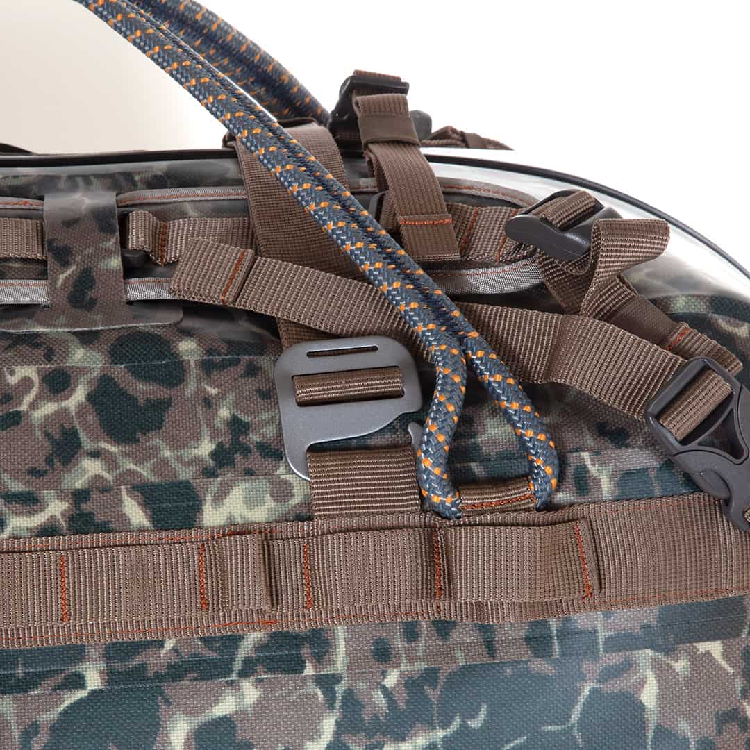 TLSD-ERC 816332015137 Fishpond Thunderhead Large Submersible And Waterproof Duffel Bag Newstream Model 2022 Eco Riverbed Camo Climbing Rope Detail