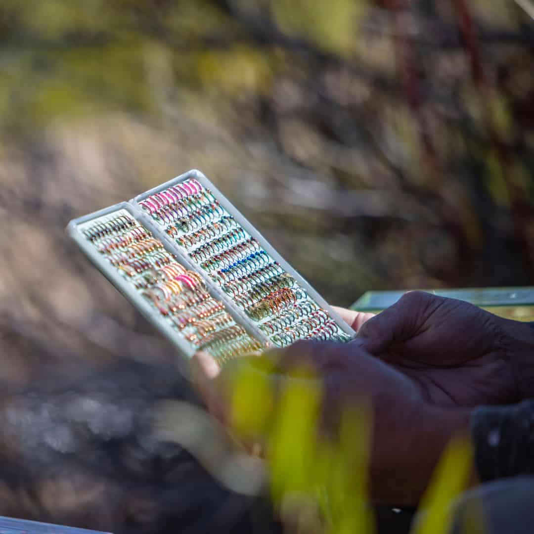 TOFB-2X 816332013867 Tacky Original 2X Double Sided Fly Box Open Outside on Riverside