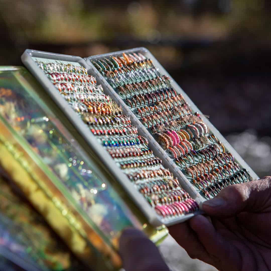 TOFB-2X 816332013867 Tacky Original 2X Double Sided Fly Box Open Outside on Fly Box Stack Holding