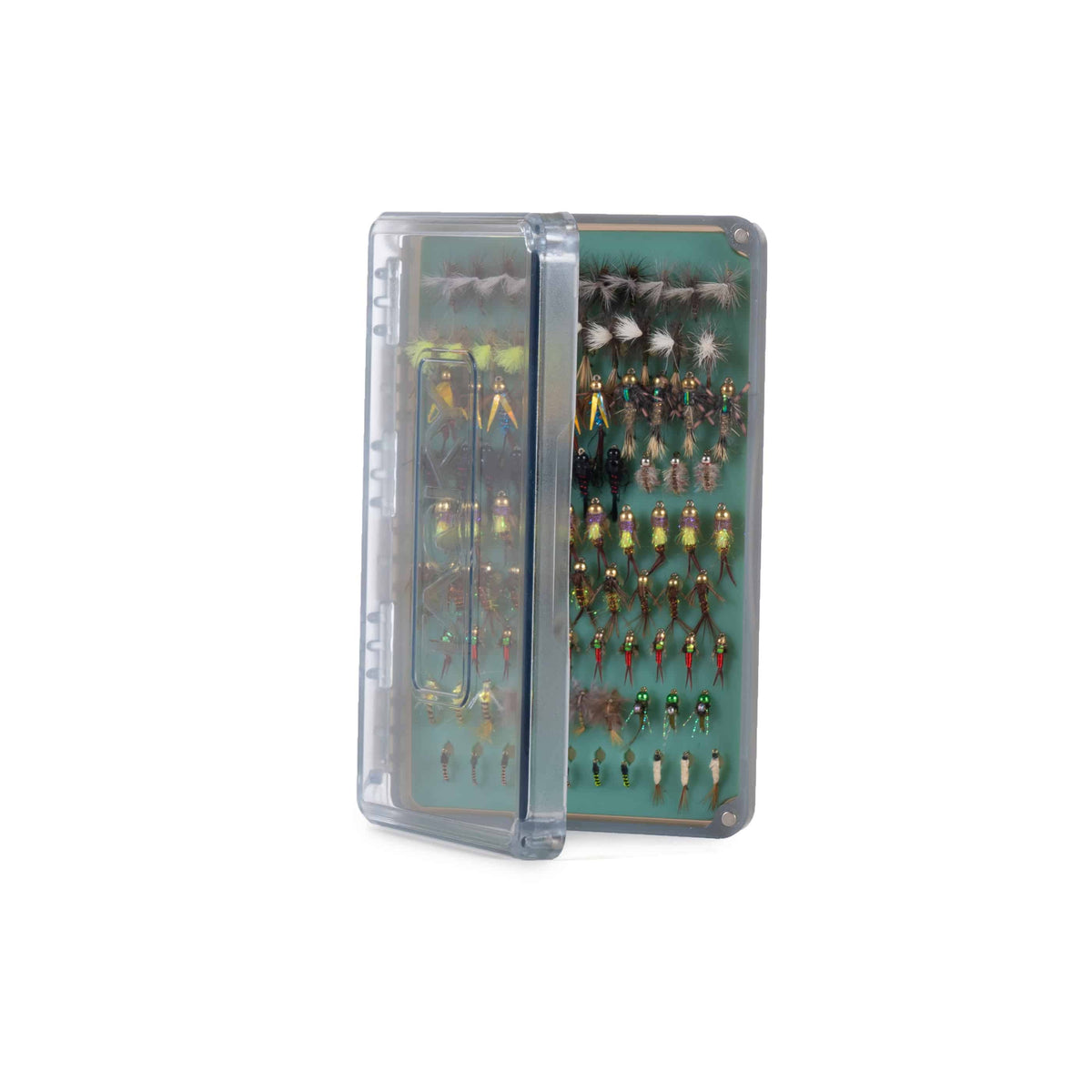 Tacky Day Pack Fly Box Single Sided Fly Box With Silicone Storage Slits Open Loaded With Flies