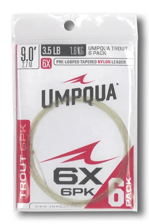 Umpqua Trout Taper Nylon Fly Fishing Leader - 6 Pack