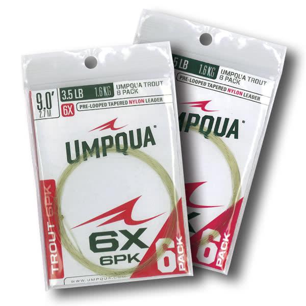 Umpqua Trout Taper Nylon Fly Fishing Leader - 6 Pack
