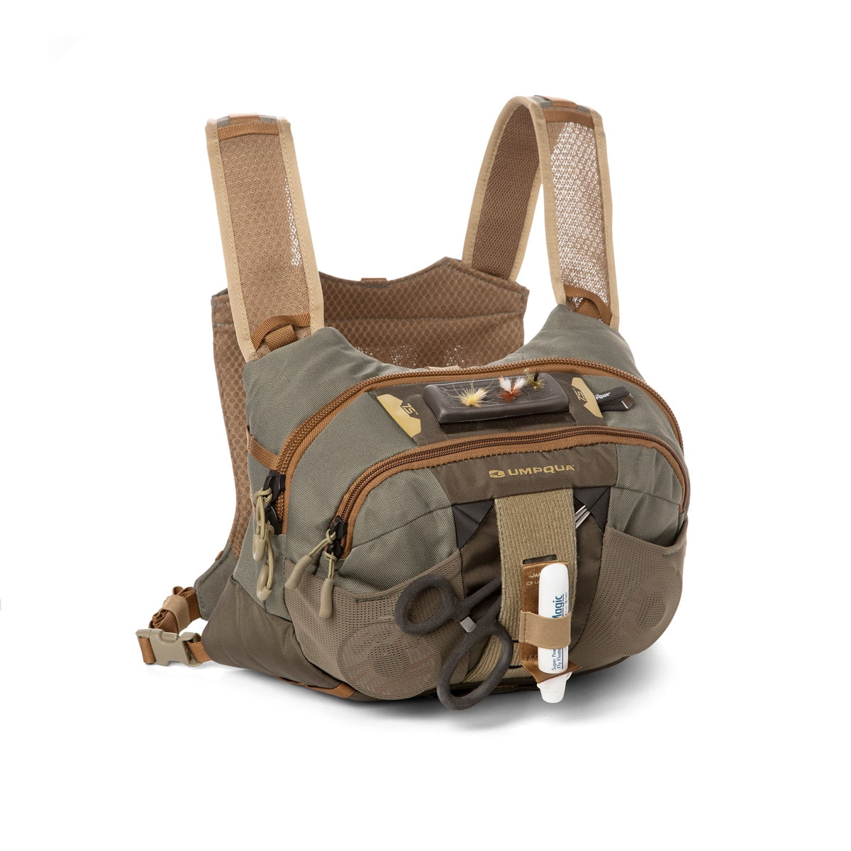 Umpqua ZS2 Overlook 500 Chest Fishing Pack Kit Front Loaded with ZS2 Accessories