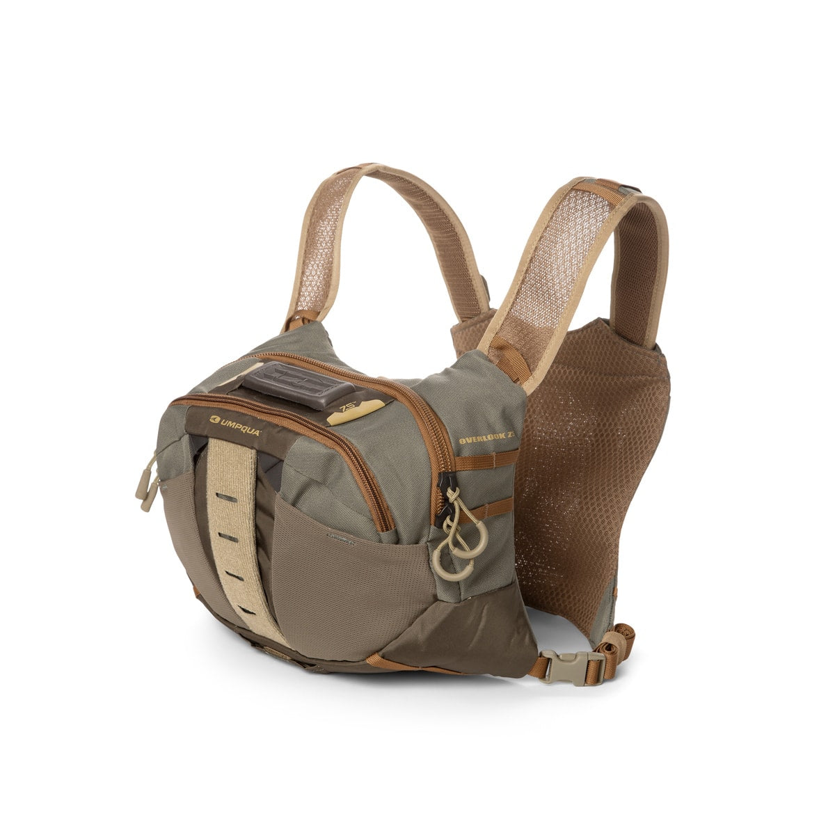 Umpqua Chest Pack: Umpqua ZS2 Overlook 500 Chest Fly Fishing Chest/Pack Kit - Left Side Olive