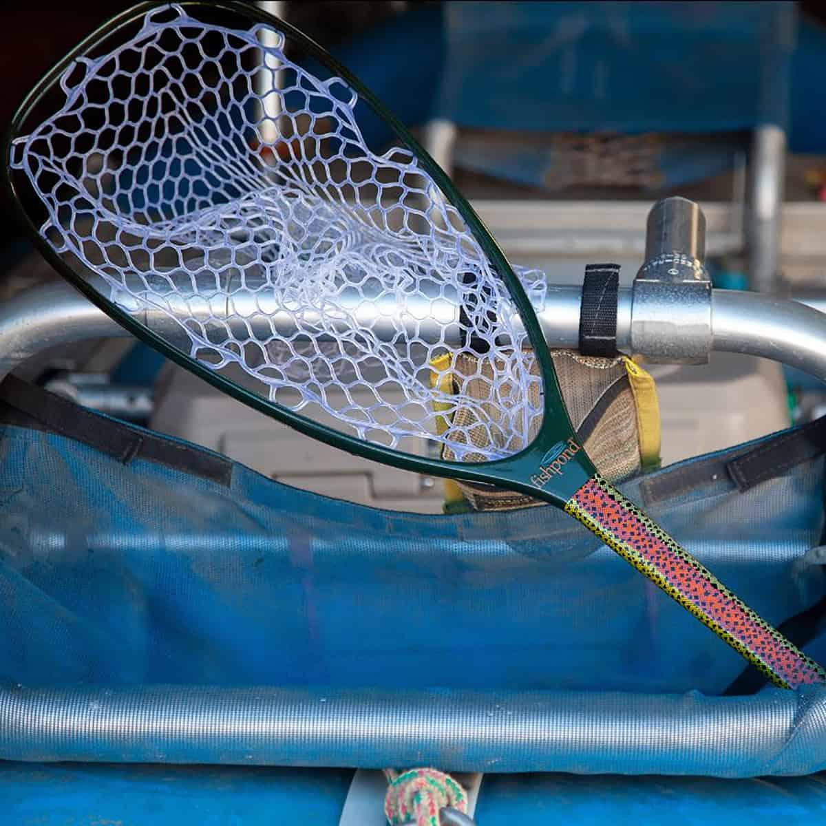 fishpond nomad limited edition redband emerger net on boat