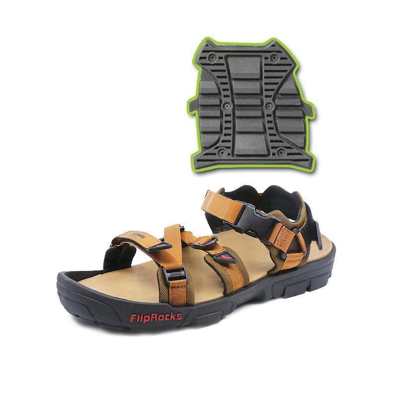 fliprocks ultimate sandal tan with timberline griptoenite gripping system