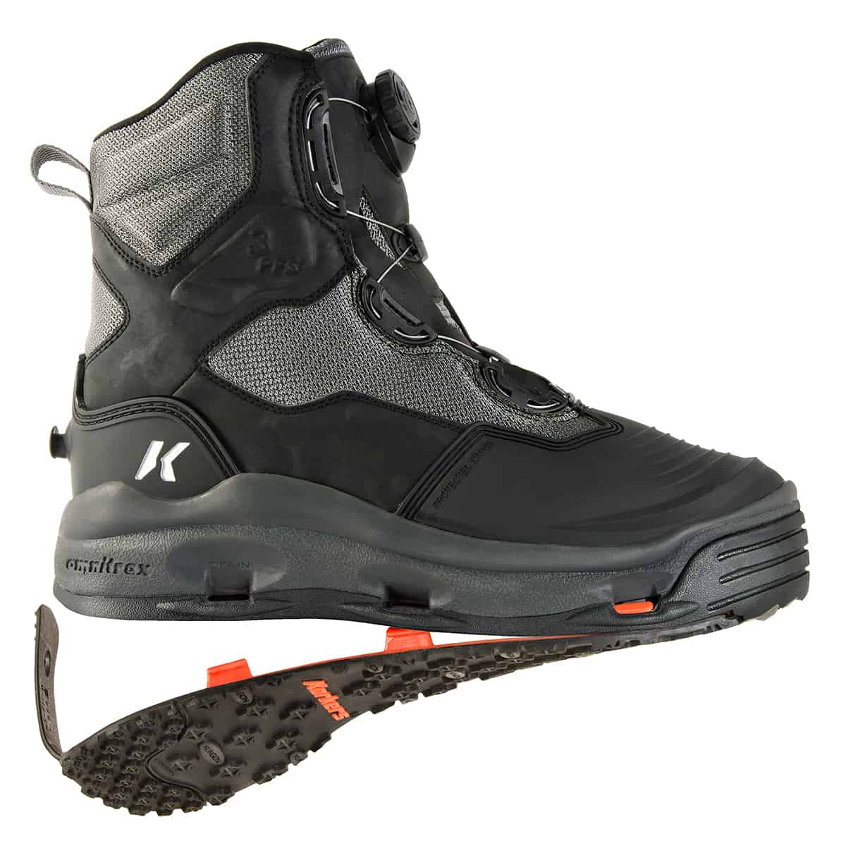korkers darkhorse wading boot with interchangeable soles fishing wading boot with boa lacing