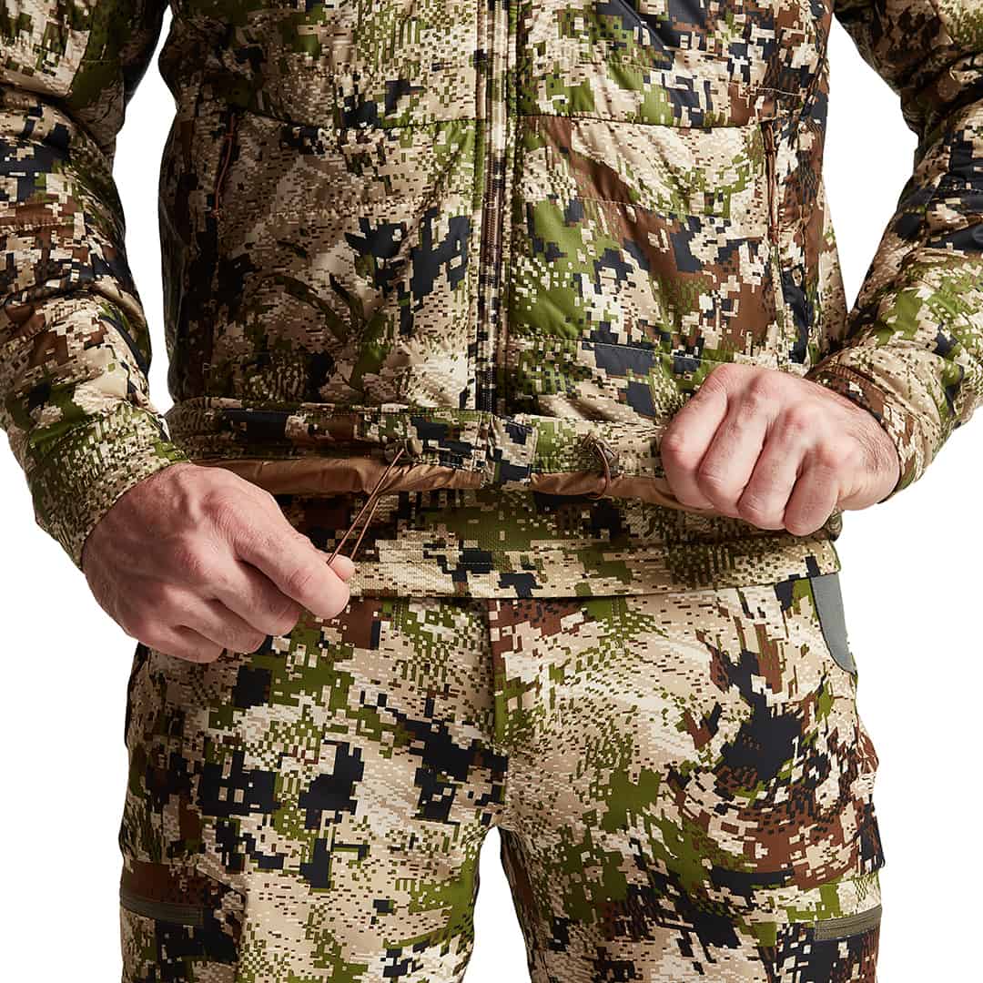 sitka gear kelvin aerolite jacket optifade subalpine  waist cinch detail