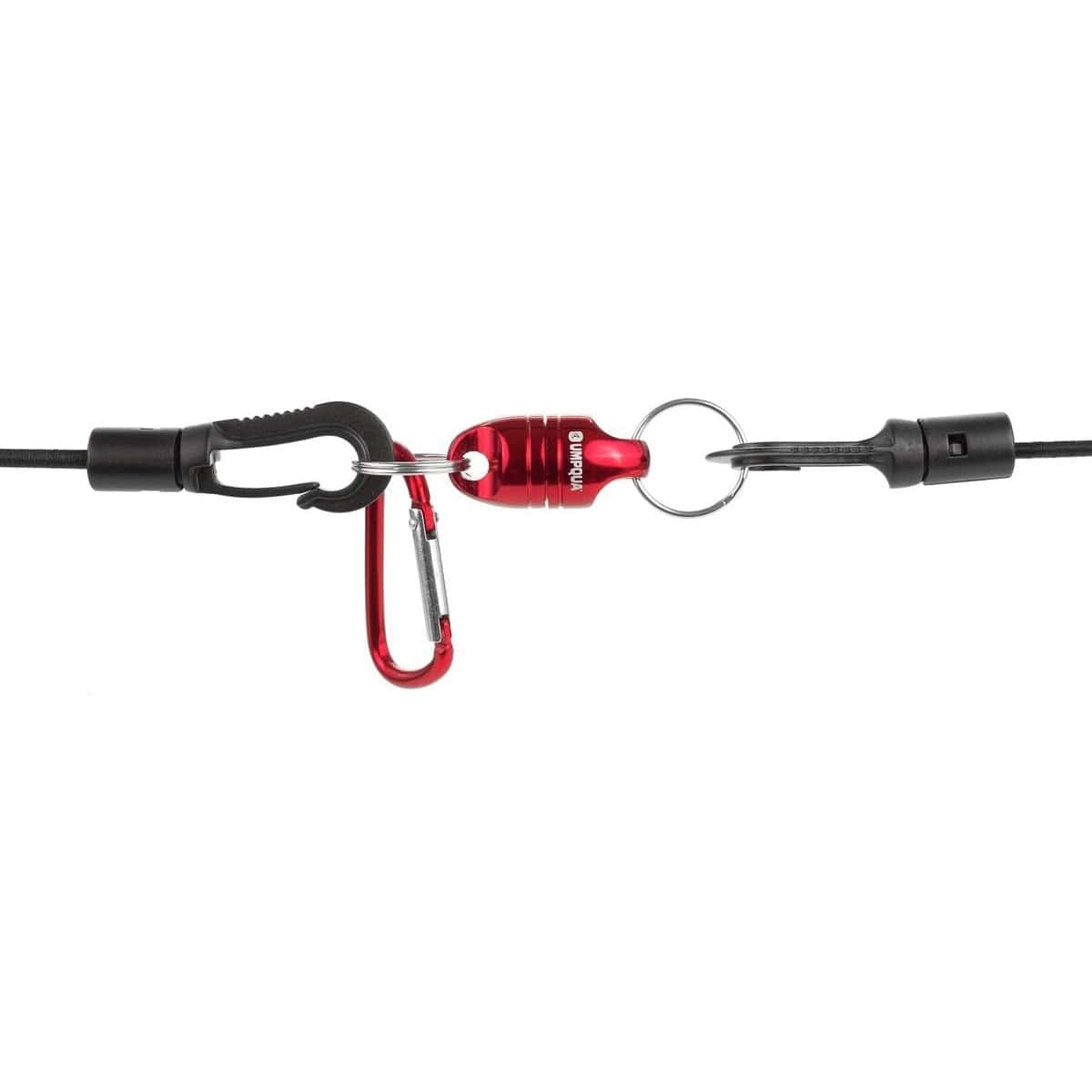 052857220131 Umpqua Magnetic Net Release For Fly Fishing Red Detail Shot of Fishing Net Magnet