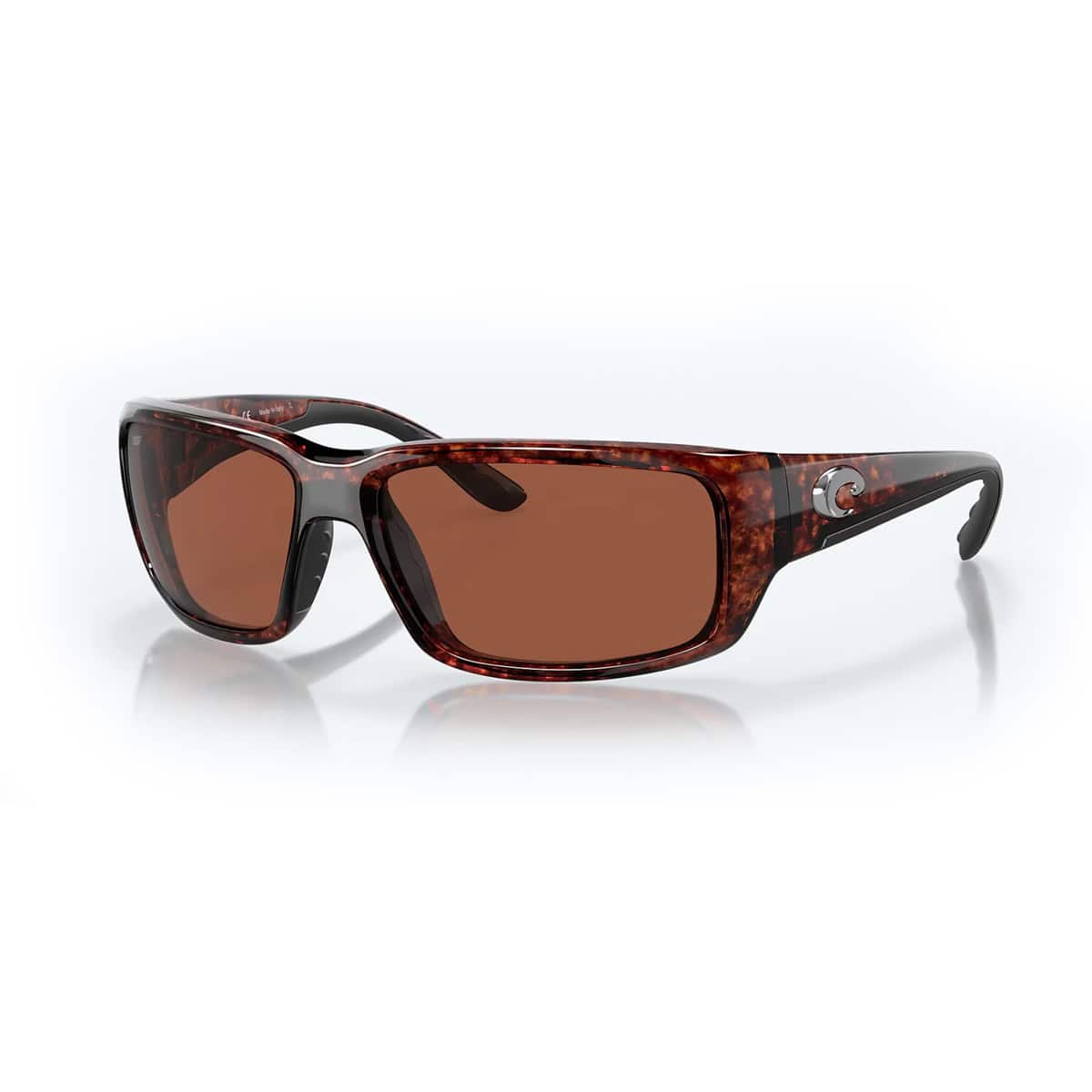 097963477147 Costa Fantail Tortoise Frames Copper 580p Lenses Polarized Mens Sunglasses Three Quarter View