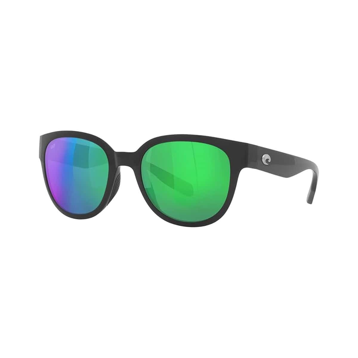 097963911092 Costa Salina Black Frames Green Mirror 580p Lenses Polarized Womens Sunglasses Three Quarter View