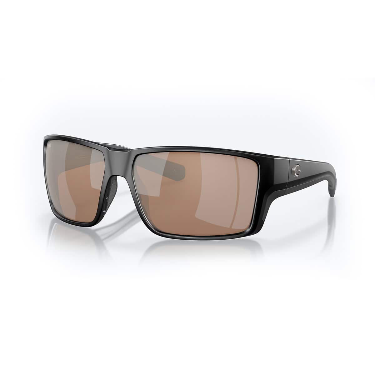097963911177 Costa Reefton Pro Matte Black Frames Copper Silver Mirror 580p Lenses Polarized Mens Sunglasses Three Quarter View 