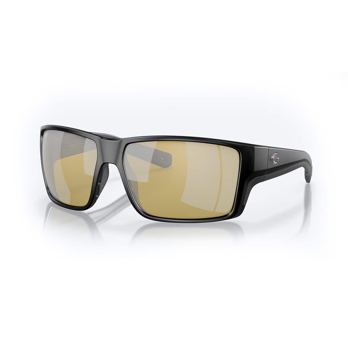 097963911207 Costa Reefton Pro Matte Black Frames Sunrise Silver Mirror 580p Lenses Polarized Mens Sunglasses Three Quarter View