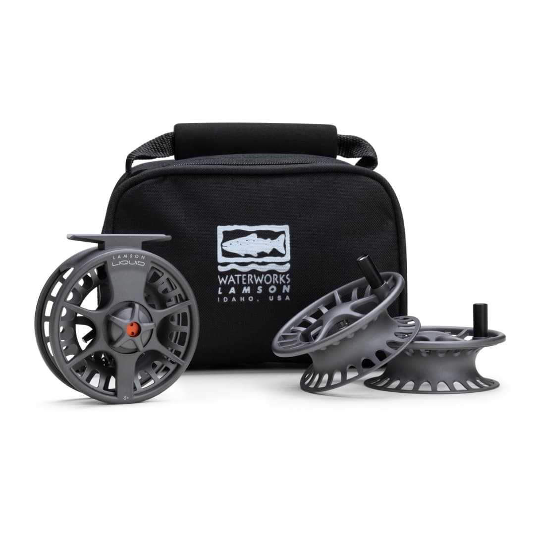 708332006911 Lamson Liquid Fly Reel 3 Pack 5 Smoke With Case Extra Reels